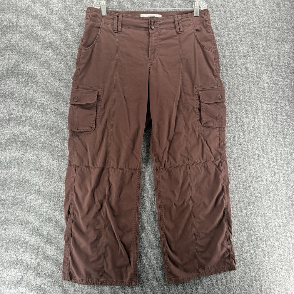 Hollister Pants Womens 12 Brown Cargo Low Rise Wide Leg Baggy Loose 90s Grunge